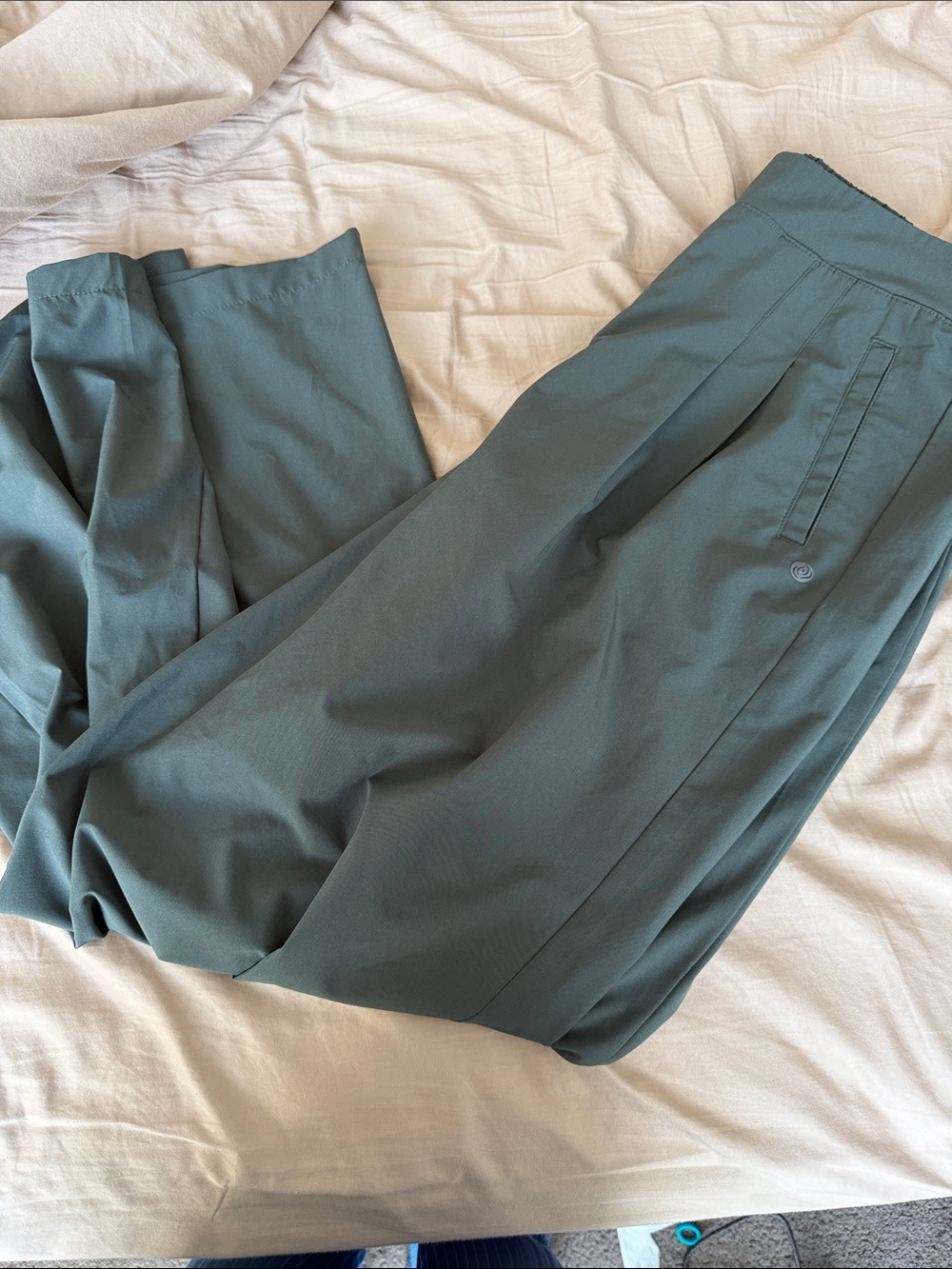 Apana Women's Wide-Leg Trousers in Slate Teal